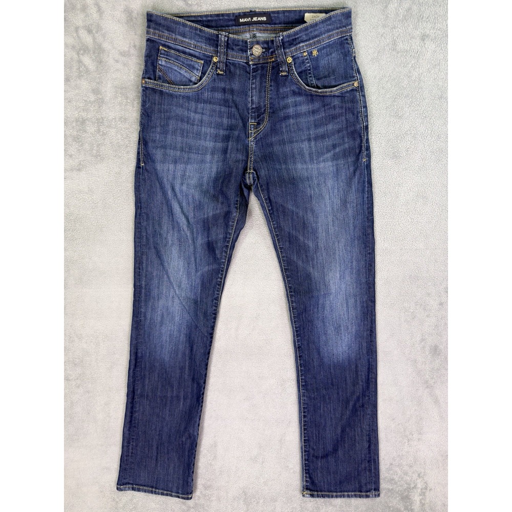 Mavi Jeans Mens 30x32 Blue Zach Straight Stretch Medium Wash Denim Mid Rise